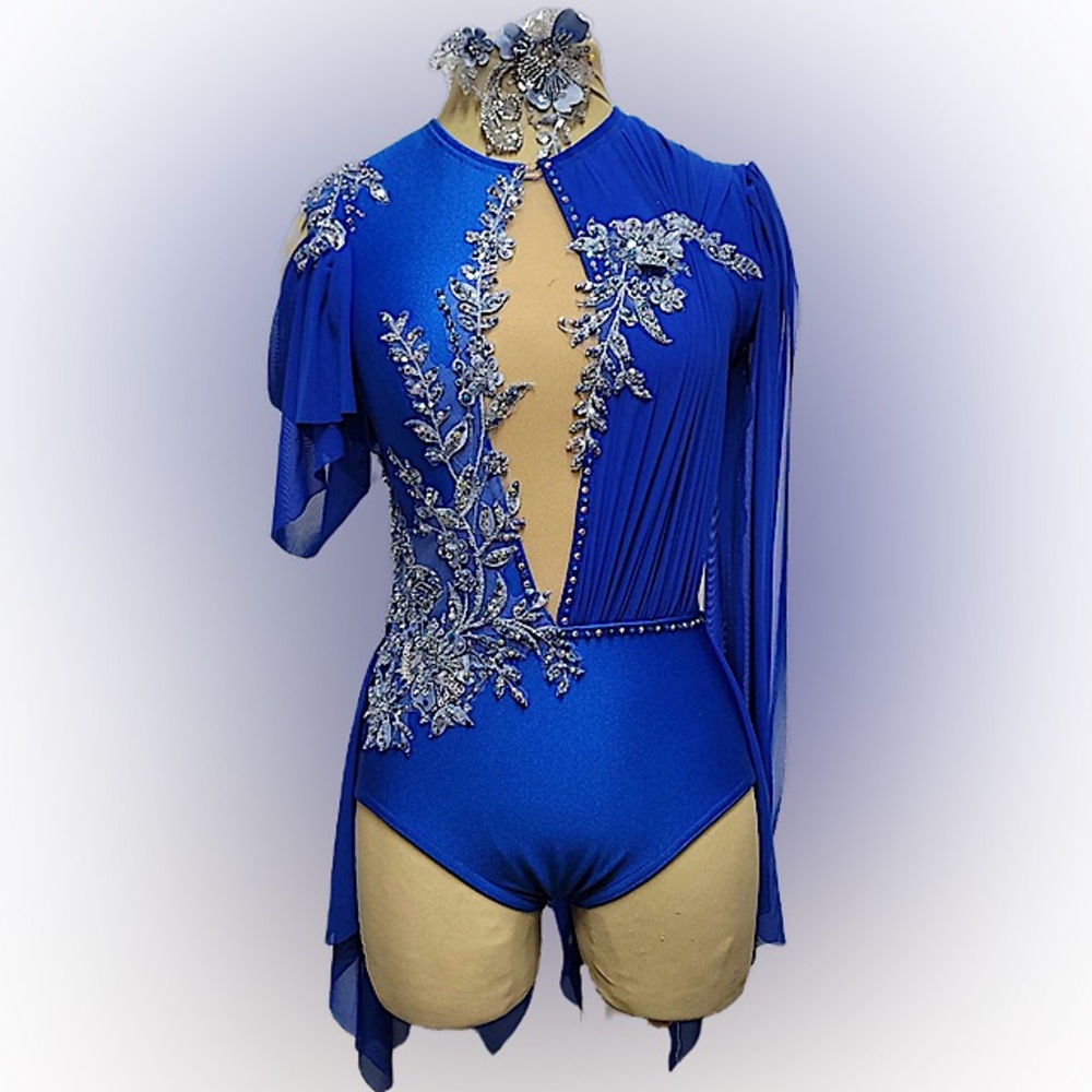 💙Enchanting Eugenia Jasso Azure Blue Lyrical Dance Costume, M, NWT✨